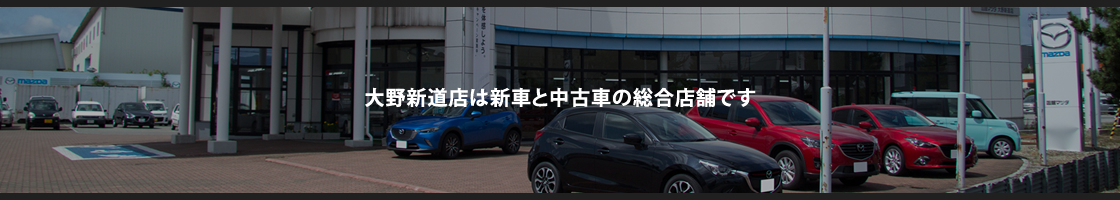 大野新道店は新車と中古車の総合店舗です